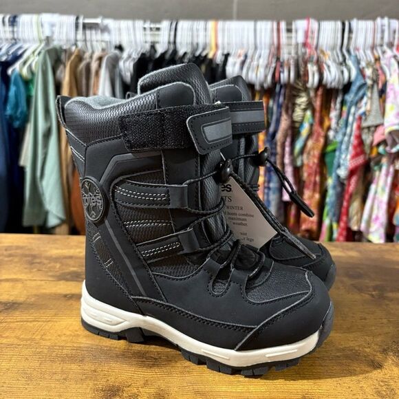 Totes Boys Asher Waterproof Insulated Winter Boots in Black NWT 11 - Picture 1 of 7